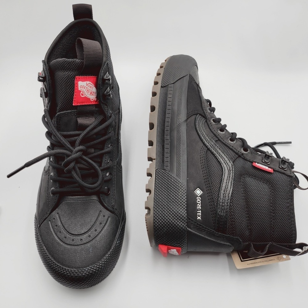 Mens Size 6.5 Vans Winter Boots Sk8-Hi Gore-Tex MTE Weatherproof Design Black - Picture 2 of 5